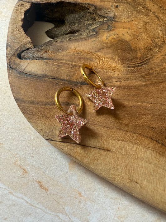 Boucles d'oreilles Créoles interchangeables - Étoile mini