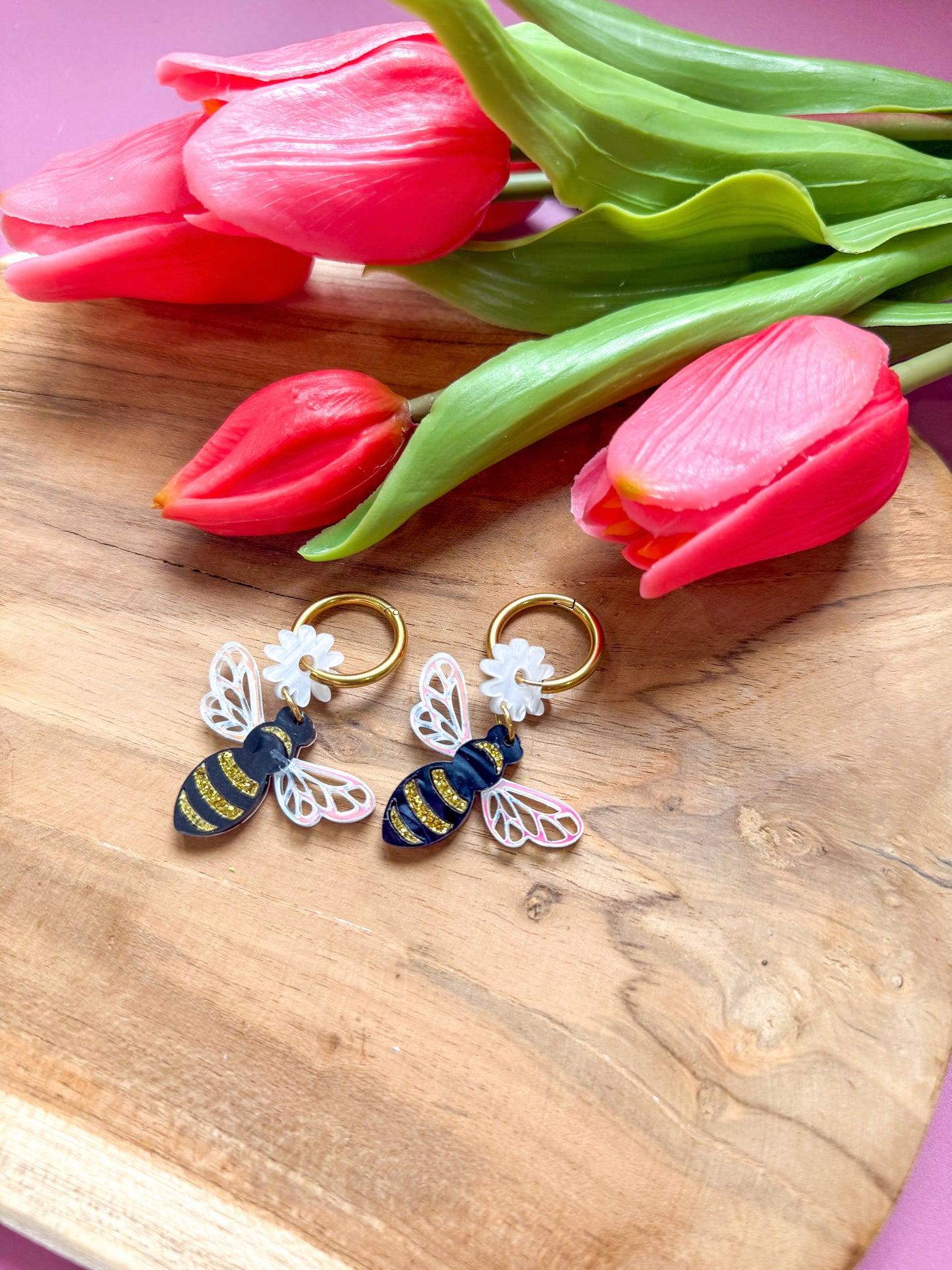 Pampilles interchangeables Abeilles & Petites Fleurs – Les Butineuses du Jardin 🐝🌸