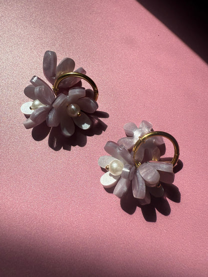 Créoles interchangeables - Bouquet de fleurs