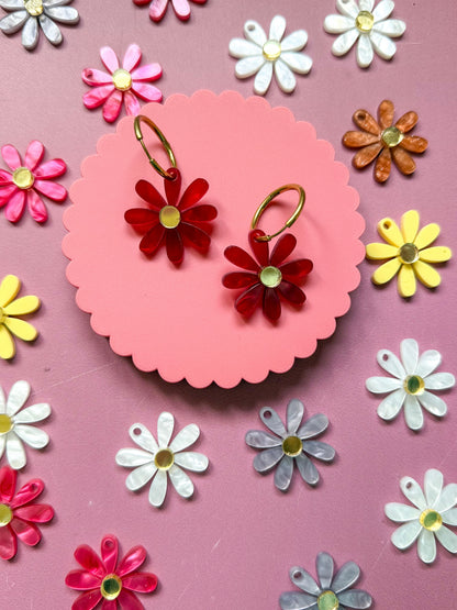 Boucles d'oreilles Créoles interchangeables - Marguerite