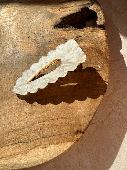 Barrettes crocodiles pailletées - Festonnée