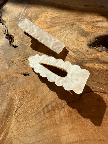 Barrettes crocodiles pailletées -Rectangulaire