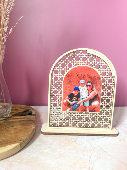 Cadre photo Bois & Mémoire en bois avec gravure personnalisée