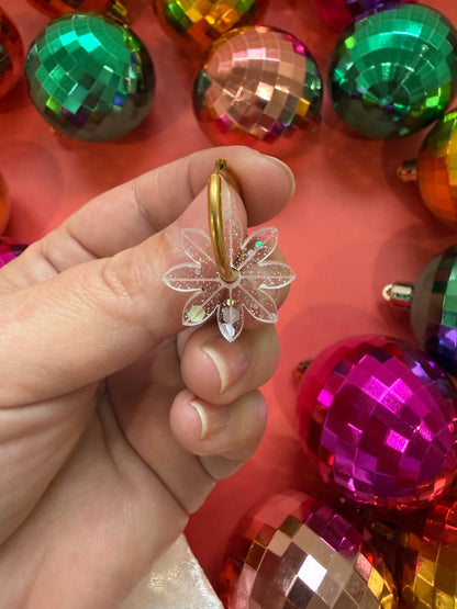 Créoles interchangeables -  Fleur de Neige ❄️