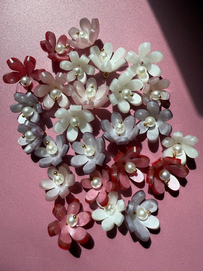 Créoles interchangeables - Bouquet de fleurs
