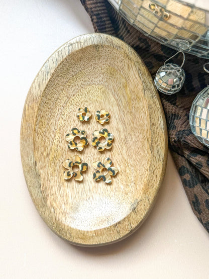 Créoles interchangeables mini Léopard Marbré