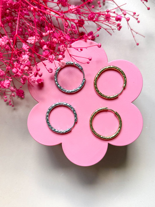 Créoles rondes martelés