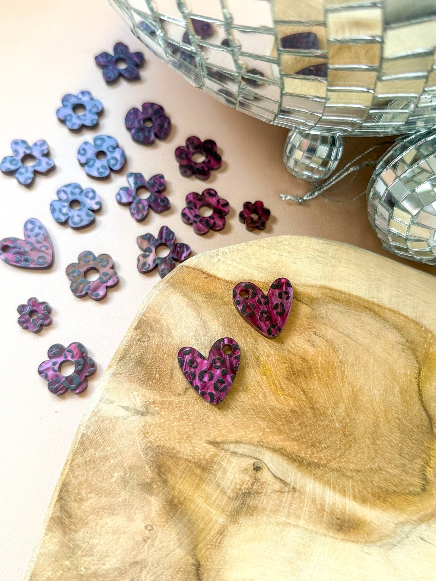 Créoles interchangeables Bordeaux — Léopard