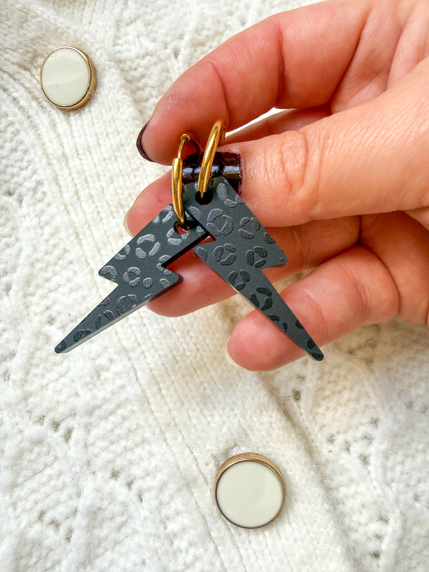 Créoles interchangeables Nuit Sauvage — Léopard Noir