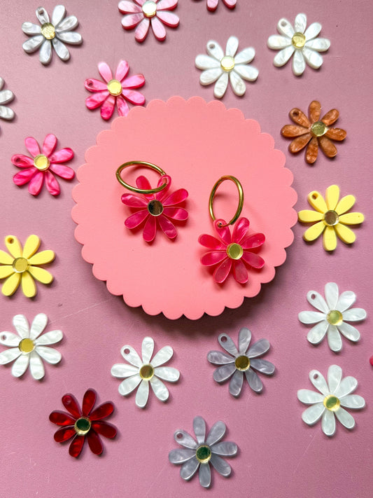 Boucles d'oreilles Créoles interchangeables - Marguerite