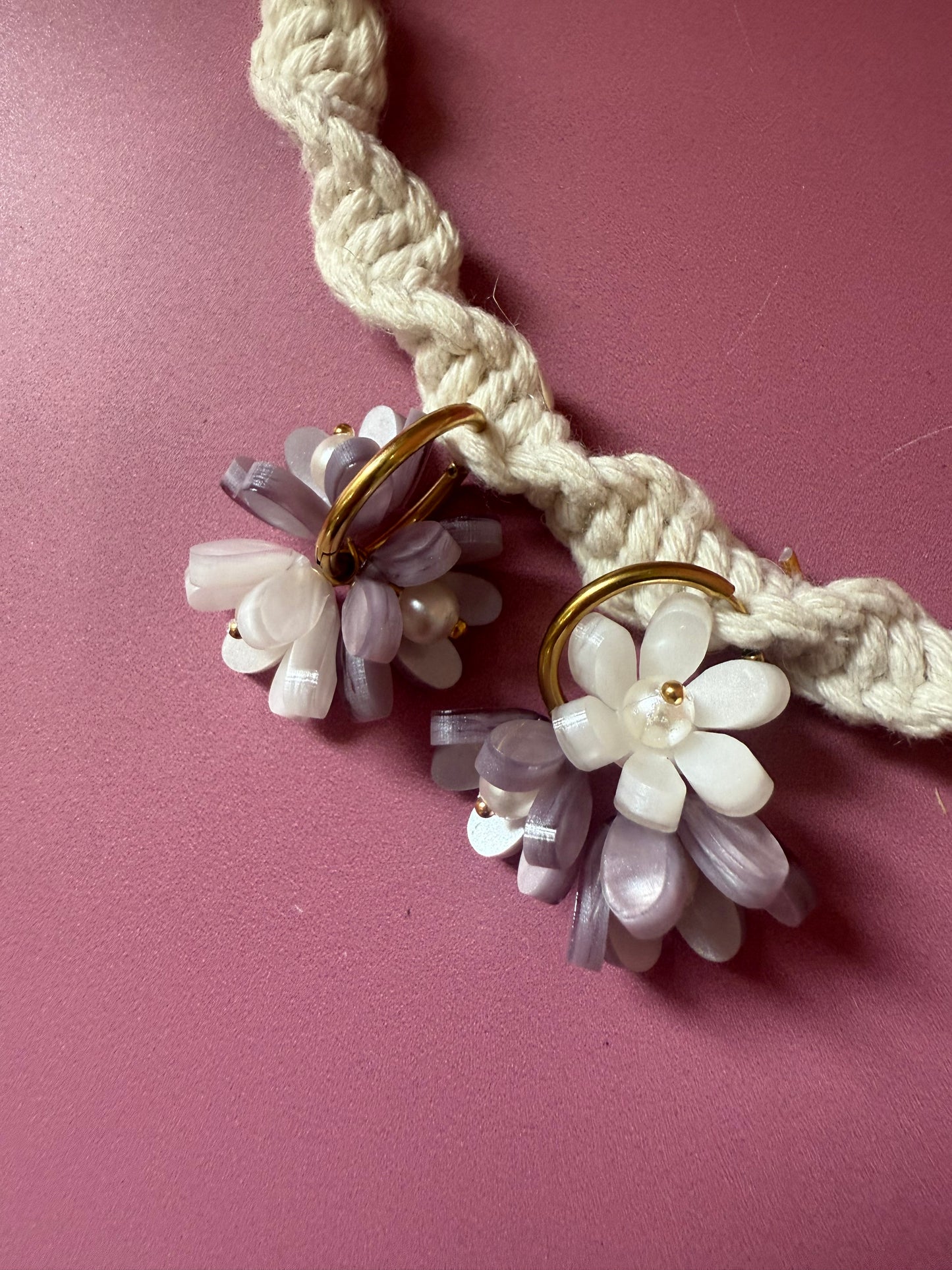 Créoles interchangeables - Bouquet de fleurs