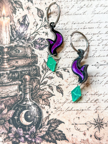 Pampilles Interchangeables -  Le Sortilège Vert 💜💚✨