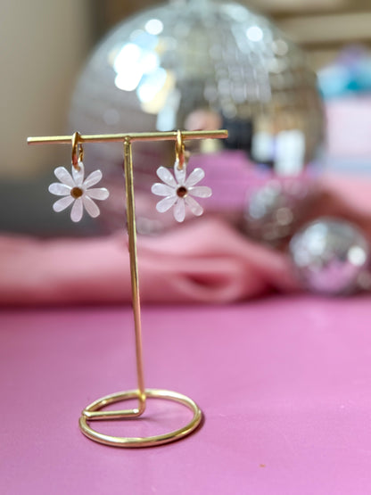 Boucles d'oreilles Créoles interchangeables -Mini Marguerite