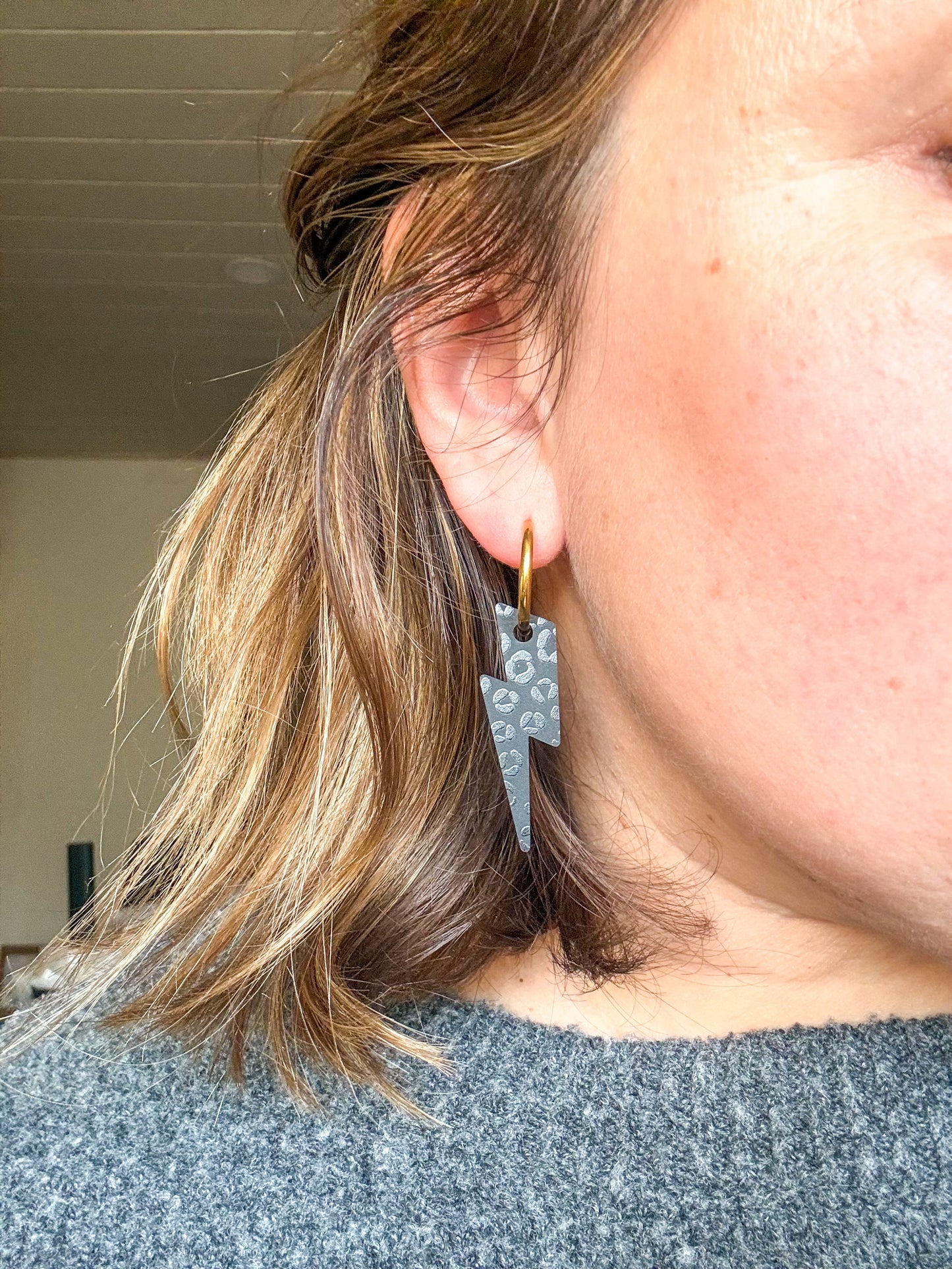 Créoles interchangeables Nuit Sauvage — Léopard Noir