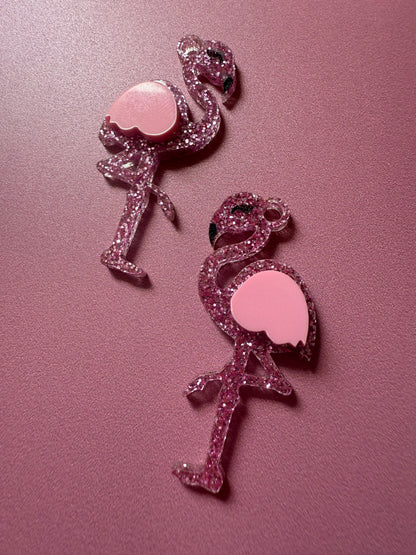Créoles interchangeables - Flamant rose