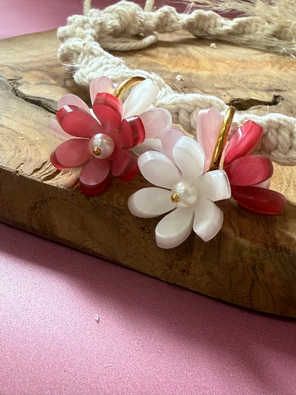Créoles interchangeables - Bouquet de fleurs