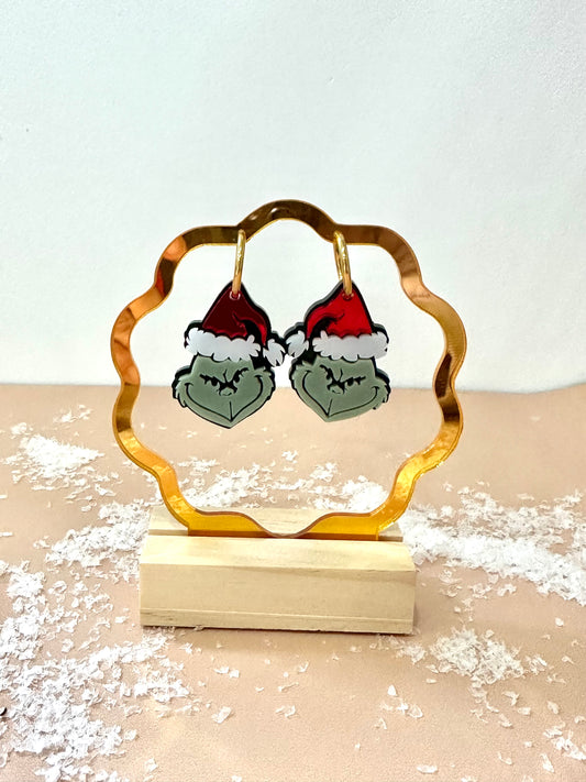 Boucles d'oreilles Créoles interchangeables - Le Grinch