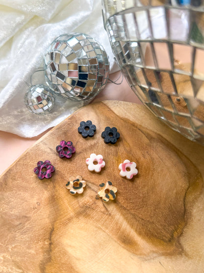 Créoles interchangeables mini Léopard Marbré