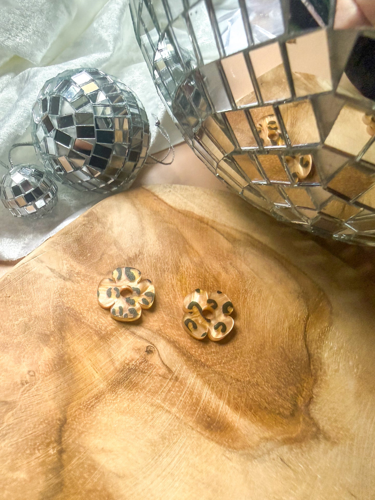 Créoles interchangeables – Léopard Marbré