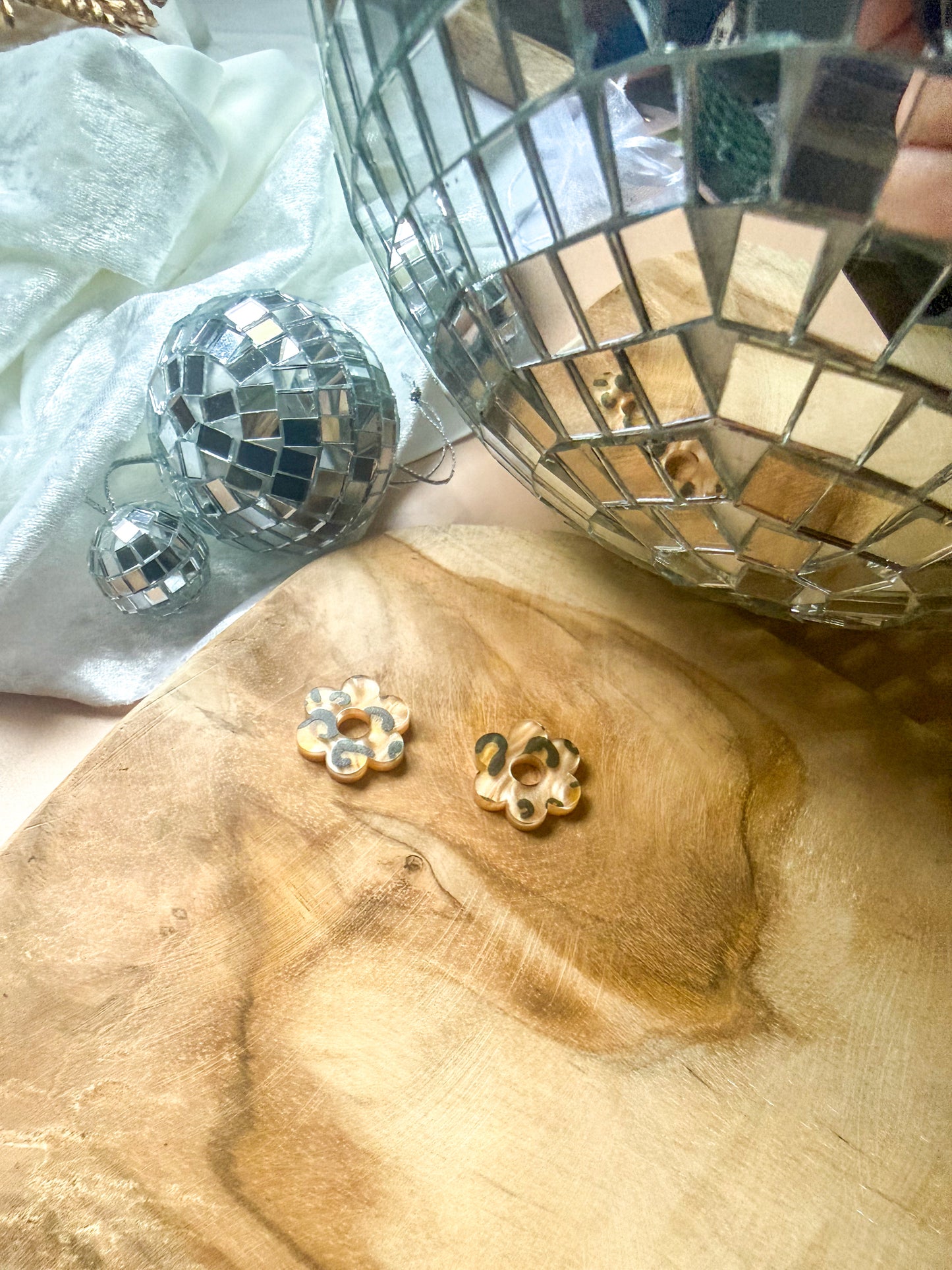 Créoles interchangeables – Léopard Marbré