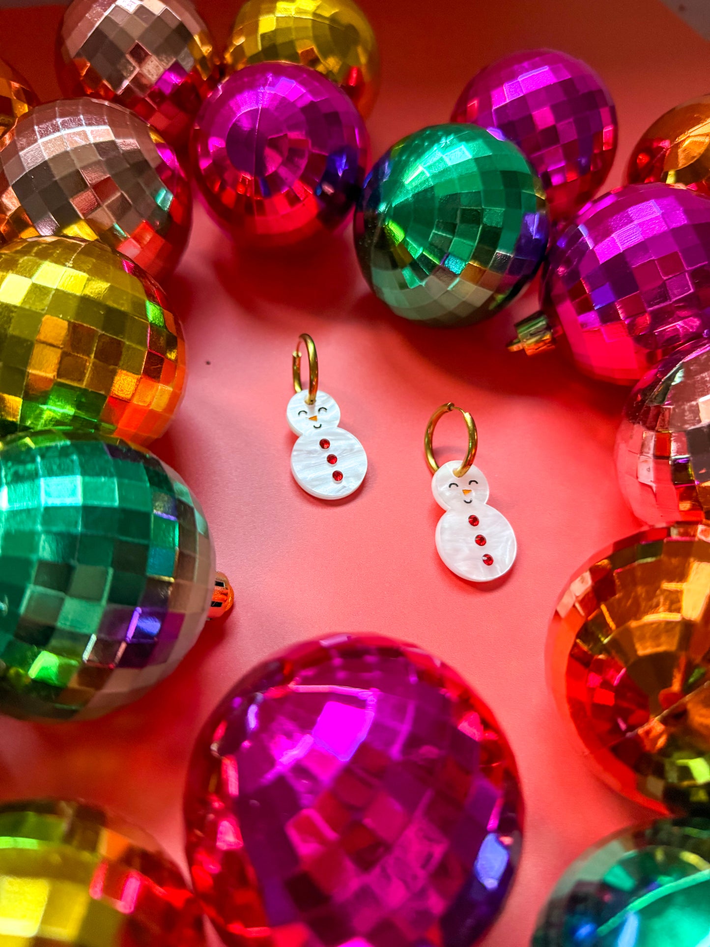 Créoles interchangeables -  Bonhomme de Neige