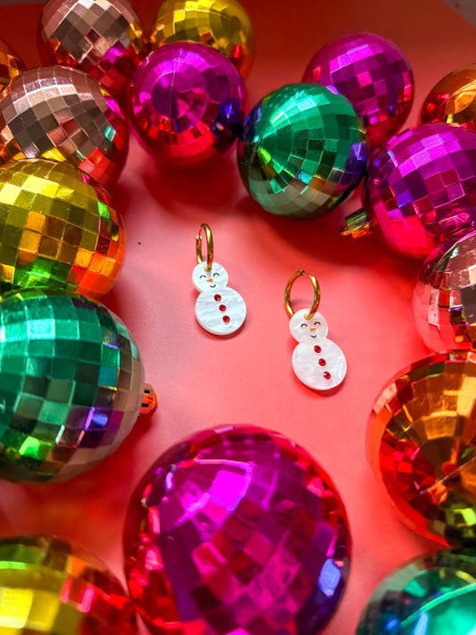 Créoles interchangeables -  Bonhomme de Neige