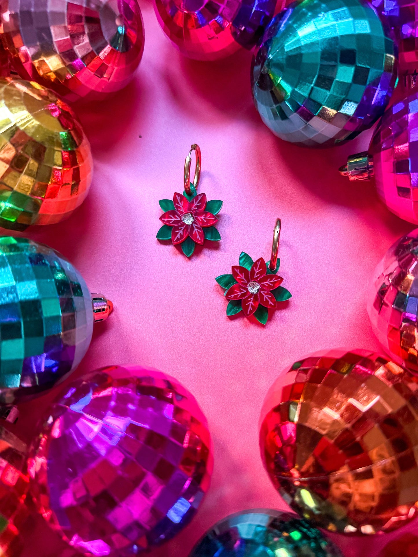 Créoles interchangeables -  Les Poinsettia