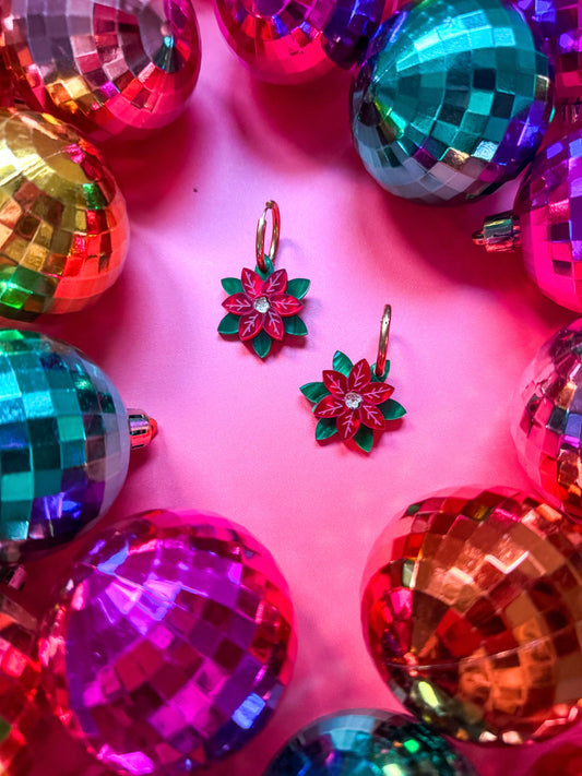 Créoles interchangeables -  Les Poinsettia