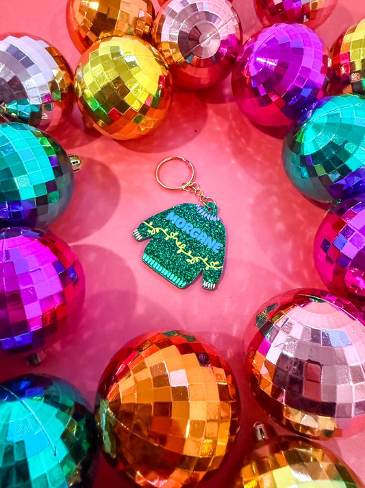 Porte-clés Pull de Noël Personnalisé