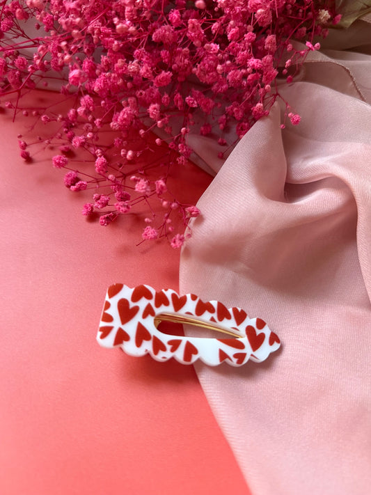 Barrettes crocodiles pailletées - Festonnée Spéciale Saint-Valentin