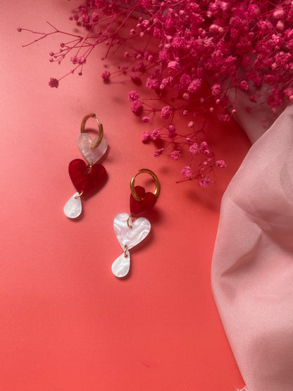 Créoles interchangeables Double coeur