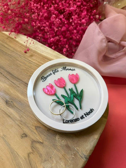 Porte-bijoux en plexiglas – Collection Tulipes personnalisable
