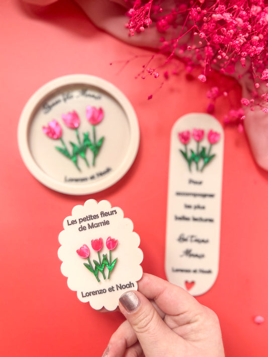 Magnet en plexiglass – Collection Tulipes personnalisable