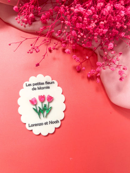 Magnet en plexiglass – Collection Tulipes personnalisable