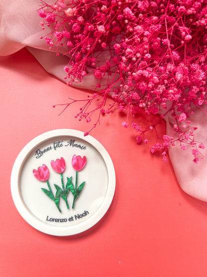 Porte-bijoux en plexiglas – Collection Tulipes personnalisable