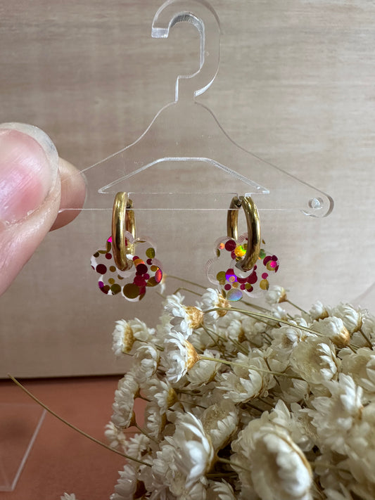 Boucles d'oreilles Créoles mini fleurs pour petite fille