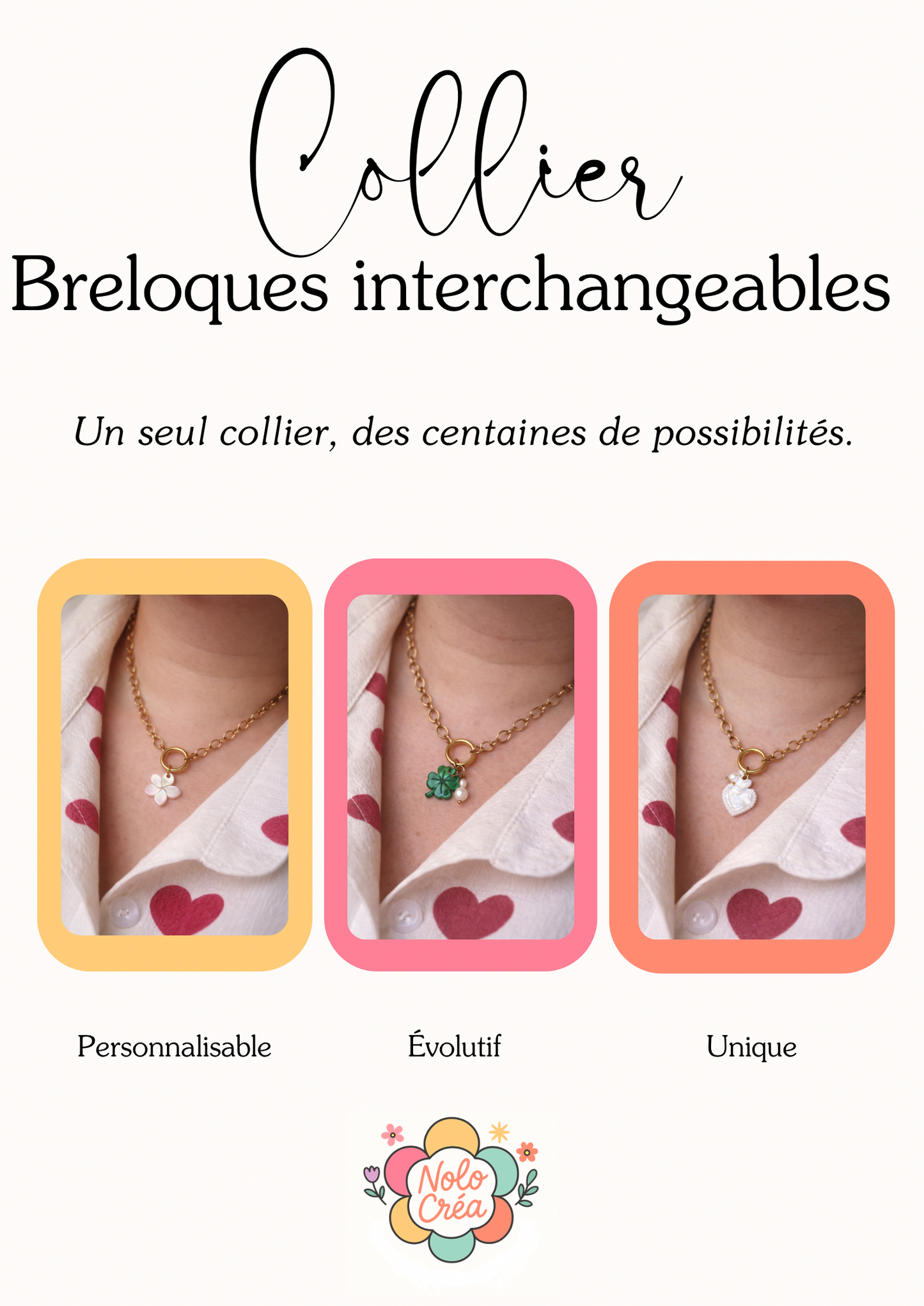 Collier à breloques interchangeables – Des centaines de possibilités ✨